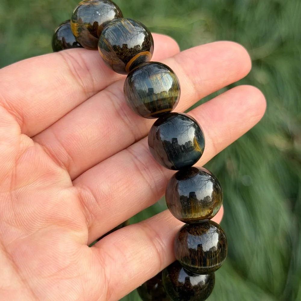 16mm chunky stretchable cat's eye‎ flashy pietersite bracelet 1173
